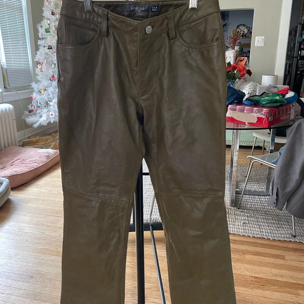 GAP Khaki Leather Bootcut Pants